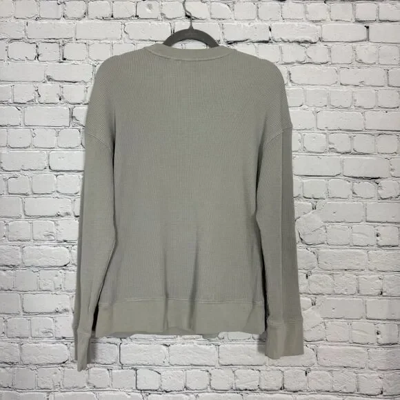Theory Womens Easy Sweatshirt Easy Waffle Knit Top Size M Pima Cotton Ash Gray - Picture 10 of 14